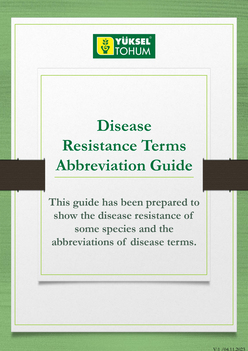Guide des abréviations des termes relatifs à la résistance aux maladies